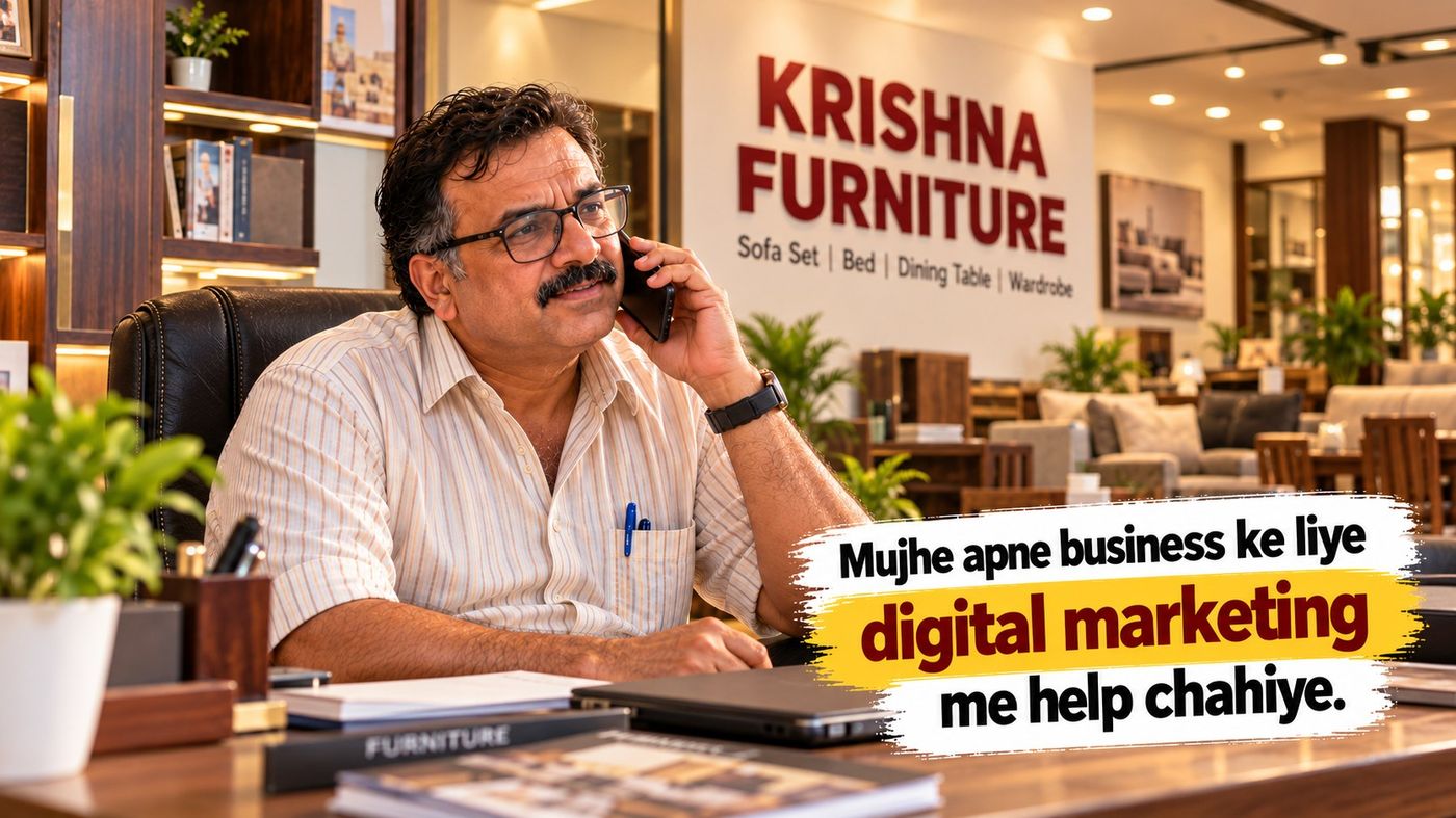Business owner calling SLRS for digital marketing help