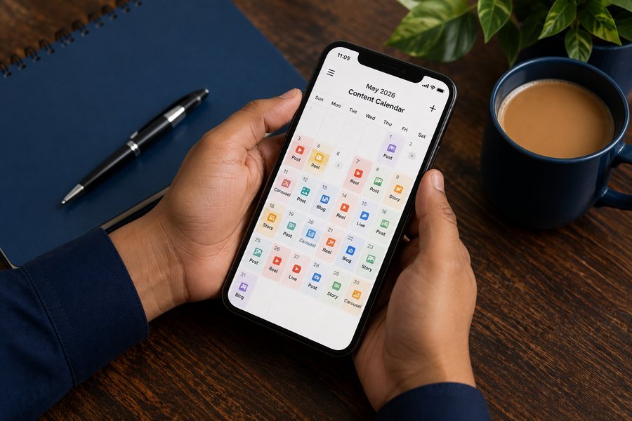 Monthly content calendar planning for ongoing digital marketing