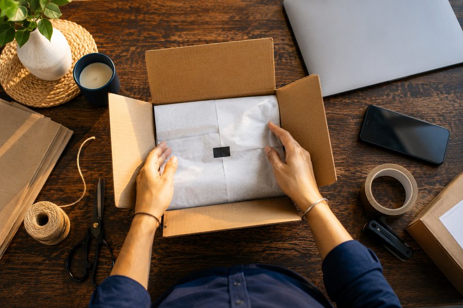 Packing an order for an e-commerce store
